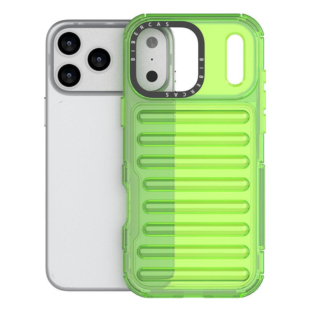 For iPhone 17 Pro Max Case Stripe Design Anti-Slip Detachable TPU + PC Phone Cover - Green