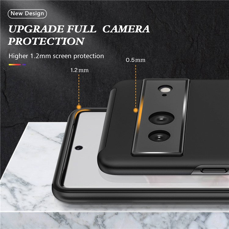 For Google Pixel 7 5G Ring Kickstand Armor Phone Case Hard PC Soft TPU Bumper Shockproof Protective Cover - Black