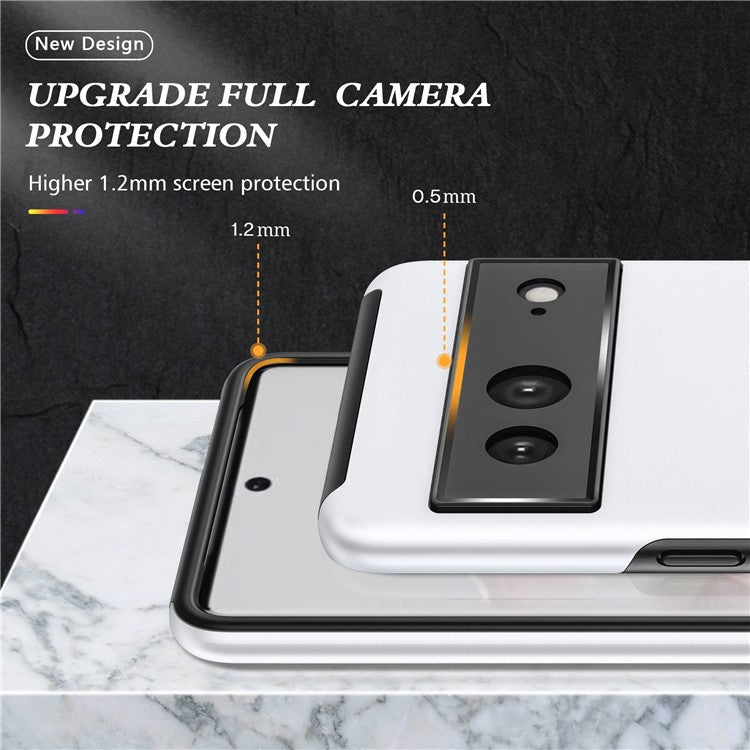 For Google Pixel 7 5G Ring Kickstand Armor Phone Case Hard PC Soft TPU Bumper Shockproof Protective Cover - Silver