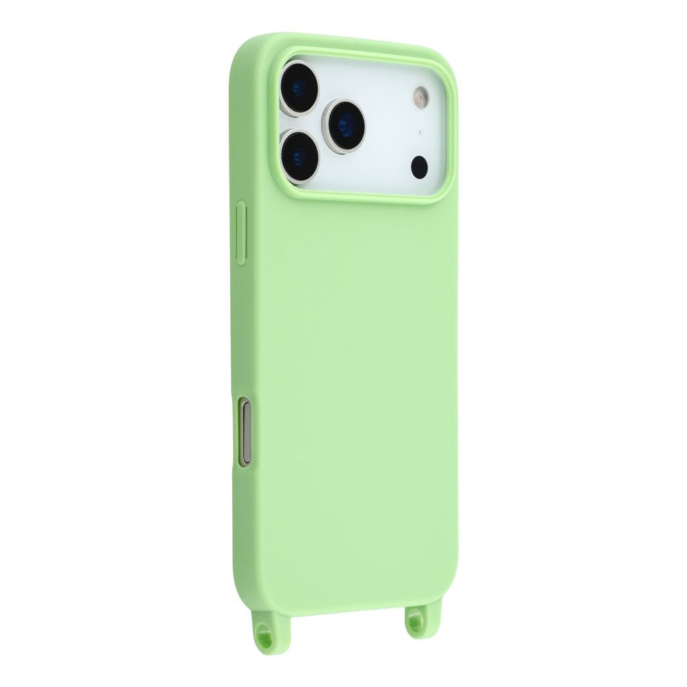 For iPhone 17 Pro Max Case TPU Soft Shockproof Phone Cover with Adjustable Lanyard - Green