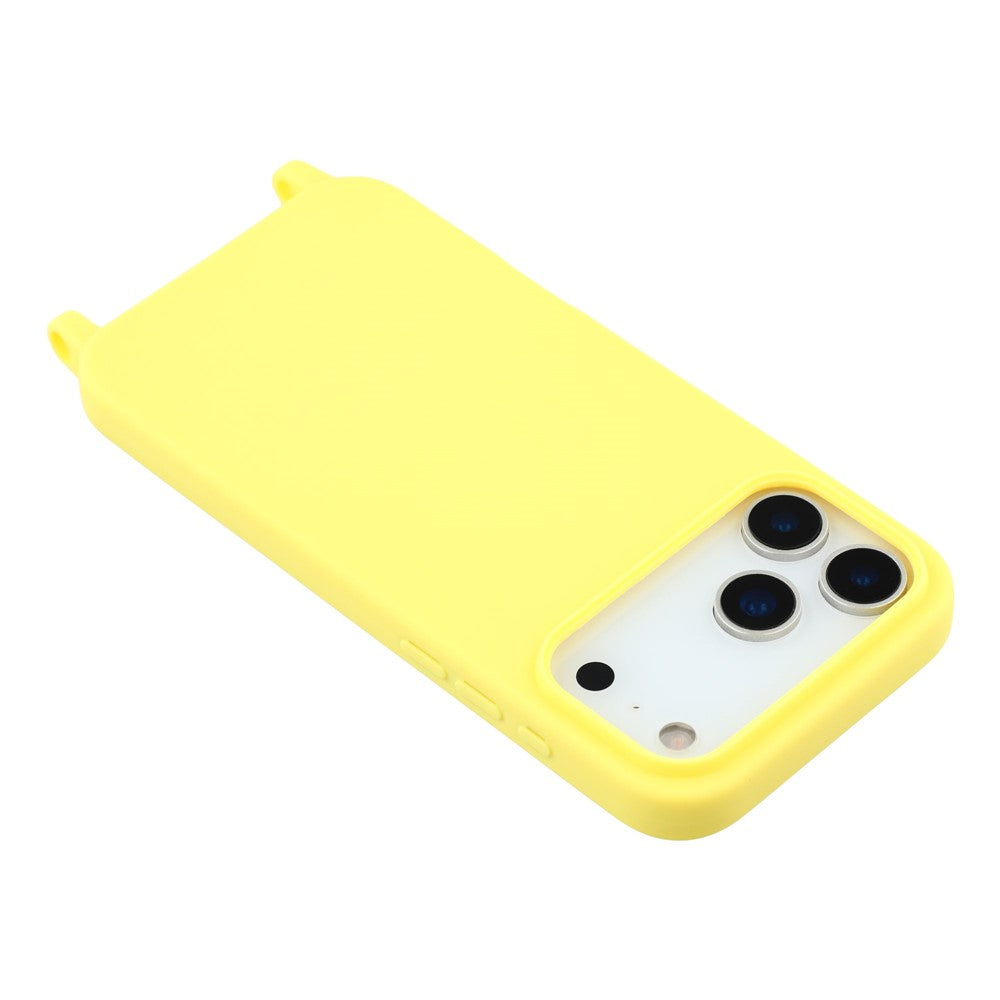 For iPhone 17 Pro Max Case TPU Soft Shockproof Phone Cover with Adjustable Lanyard - Yellow