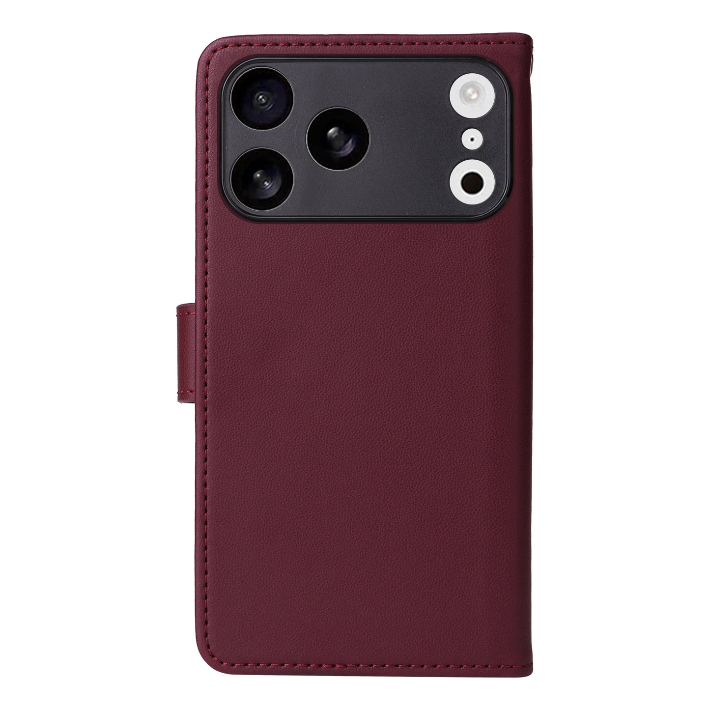 For iPhone 17 Pro Max Magnetic Case BETOPNICE Detachable PU Leather Phone Cover with Strap - Red
