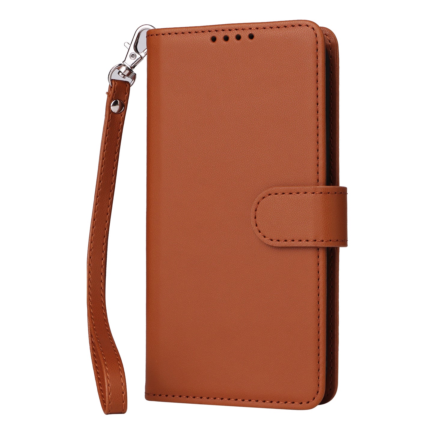 For iPhone 17 Pro Max Magnetic Case BETOPNICE Detachable PU Leather Phone Cover with Strap - Brown