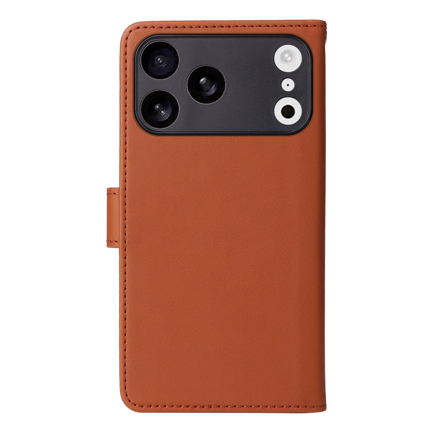 For iPhone 17 Pro Max Magnetic Case BETOPNICE Detachable PU Leather Phone Cover with Strap - Brown