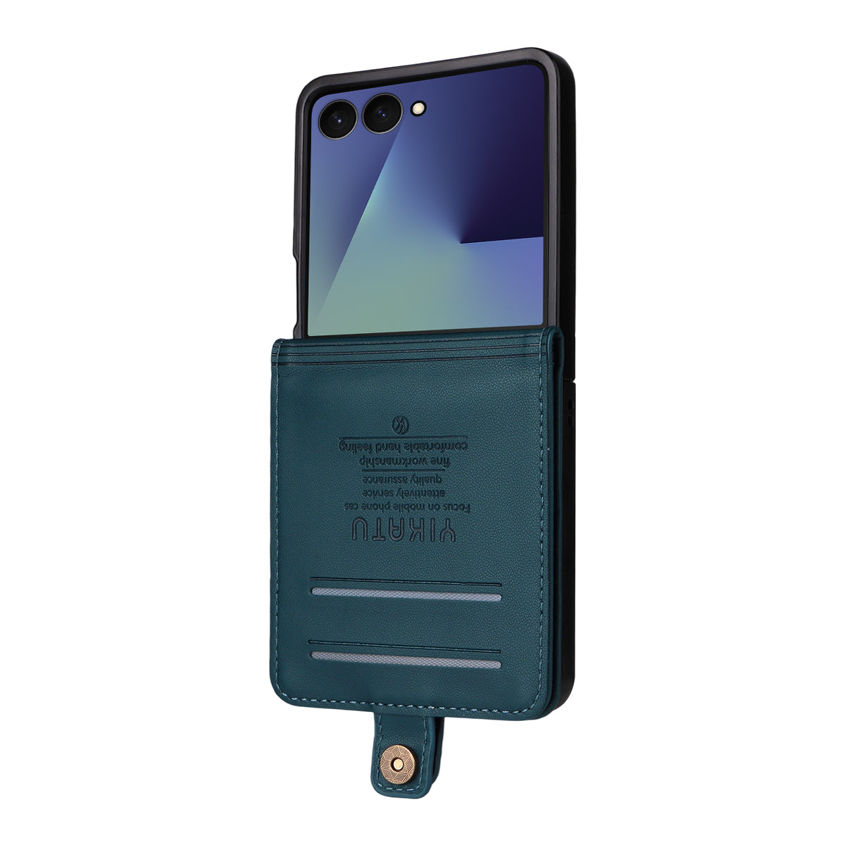For Samsung Galaxy Z Flip7 5G Phone Cases YIKATU Magnetic Closure PU Leather Mobile Cover - Green