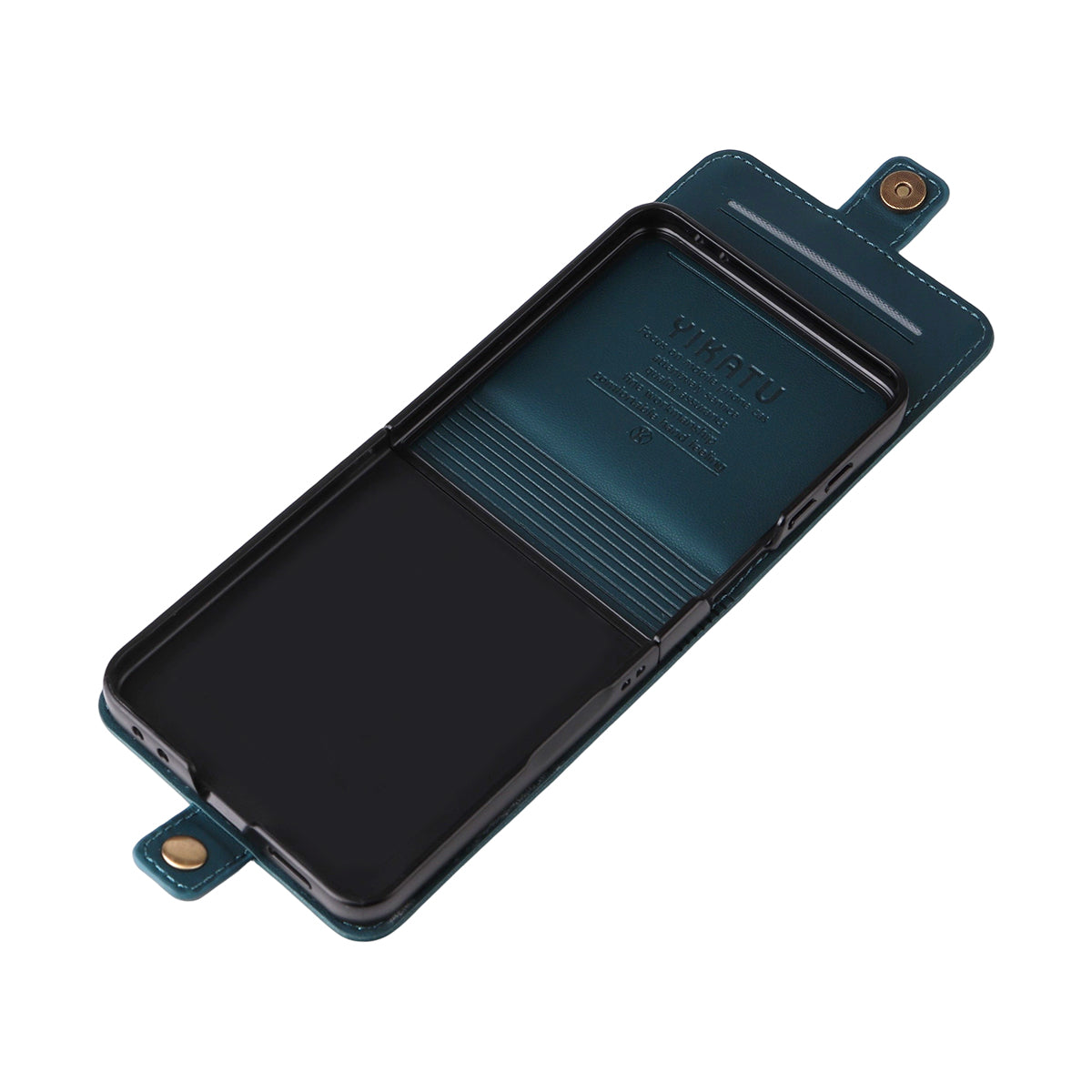 For Samsung Galaxy Z Flip7 5G Phone Cases YIKATU Magnetic Closure PU Leather Mobile Cover - Green
