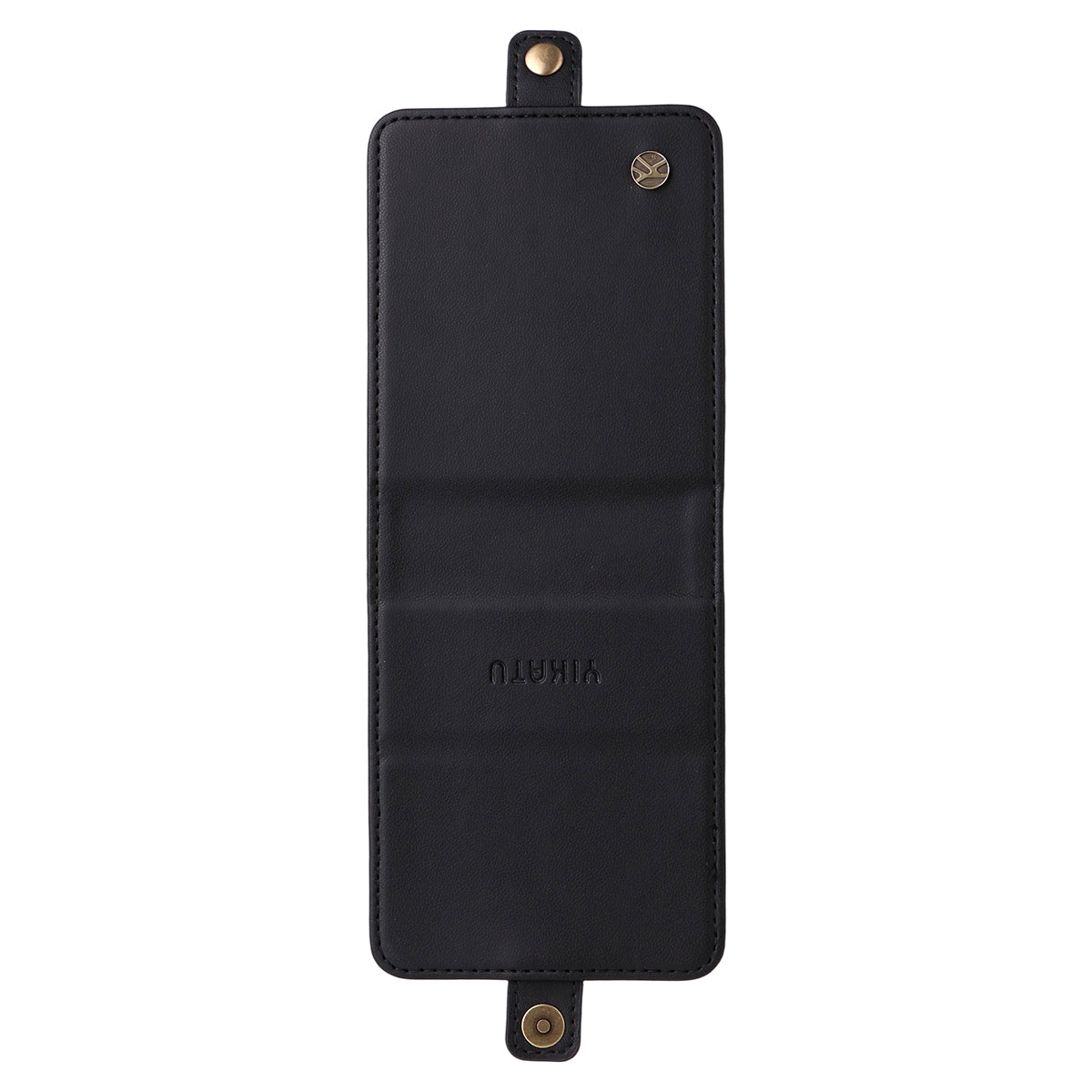 For Samsung Galaxy Z Flip7 5G Phone Cases YIKATU Magnetic Closure PU Leather Mobile Cover - Black
