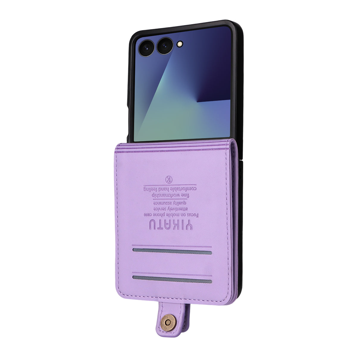 For Samsung Galaxy Z Flip7 5G Phone Cases YIKATU Magnetic Closure PU Leather Mobile Cover - Light Purple