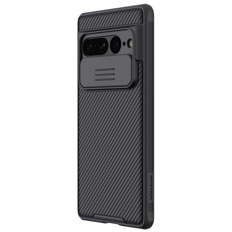NILLKIN CamShield Pro Series for Google Pixel 7 Pro 5G Drop-proof Phone Case Hard PC Soft TPU Anti-scratch Cell Phone Cover with Slide Camera Cover - Black