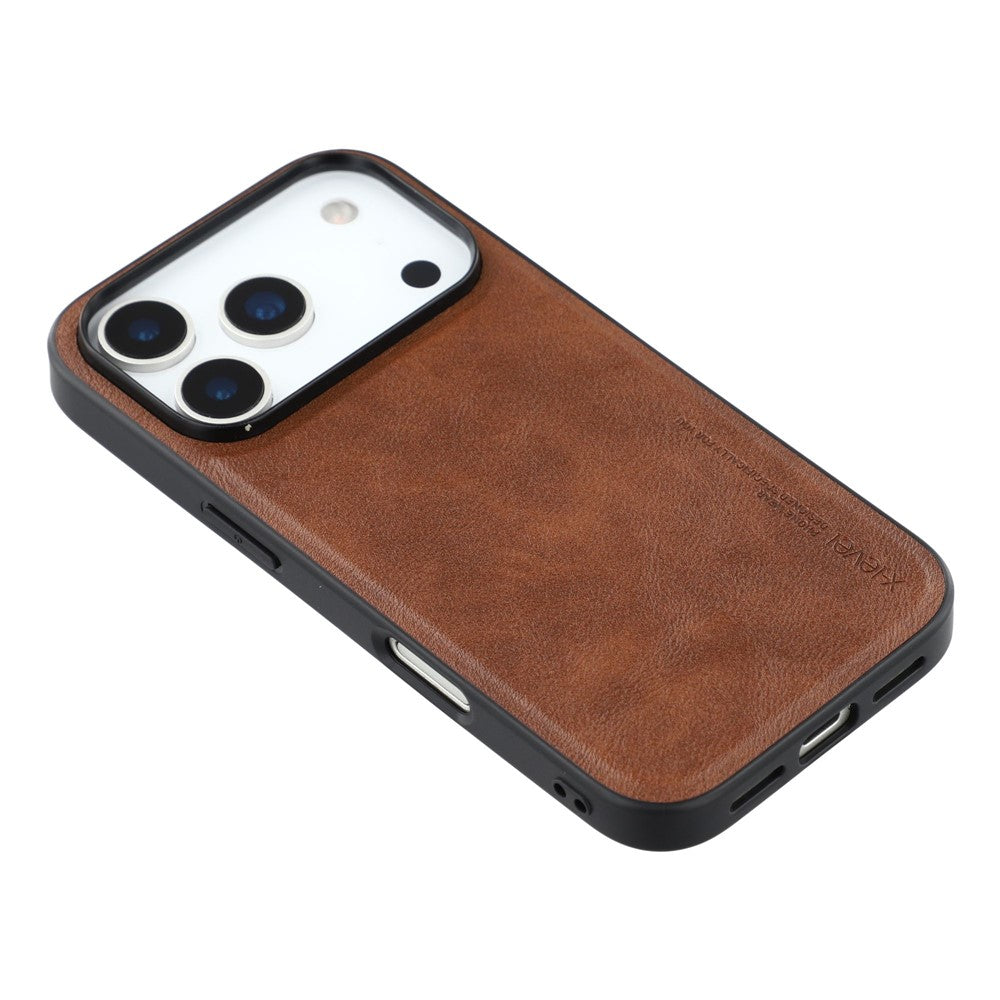 X-LEVEL Bojue-3 Series For iPhone 17 Pro Max Case Leather Coated PC + TPU Phone Back Cover - Brown
