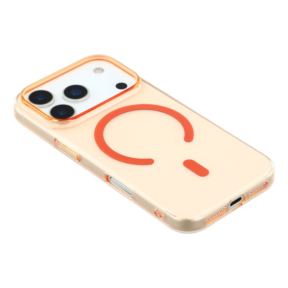 X-LEVEL For iPhone 17 Pro Max Case Compatible with MagSafe Clear Back Slim Hard PC Phone Cover - Transparent Orange
