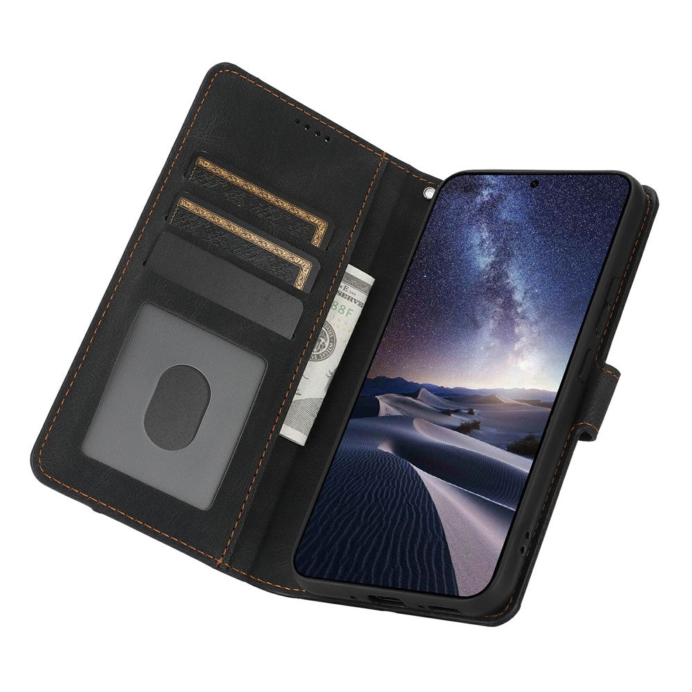 For iPhone 17 Pro Max Case PU Leather Phone Cover with Wallet Stand - Black