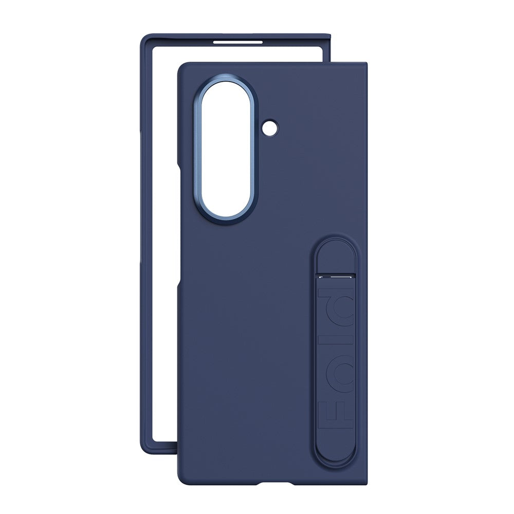For Samsung Galaxy Z Fold7 5G Case Kickstand Hard PC Phone Cover (without Screen Protector) - Navy Blue