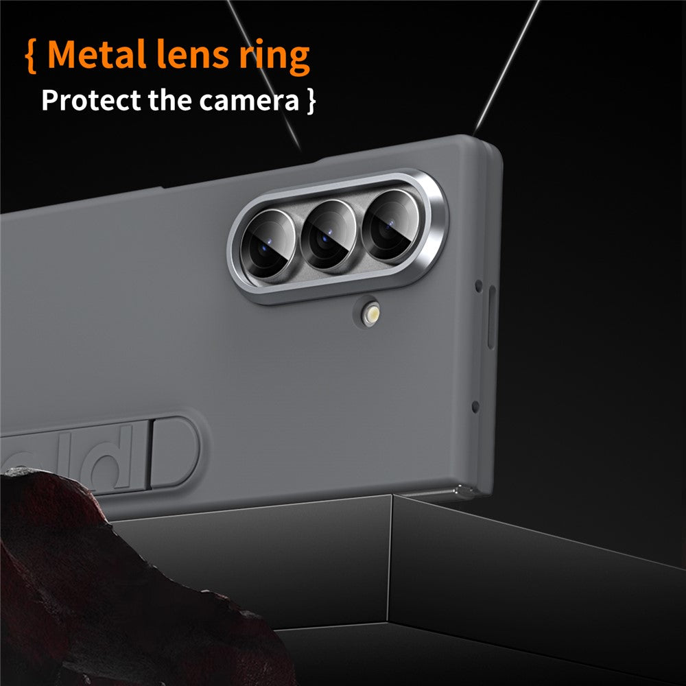 For Samsung Galaxy Z Fold7 5G Case Kickstand Hard PC Phone Cover (without Screen Protector) - Dark Grey