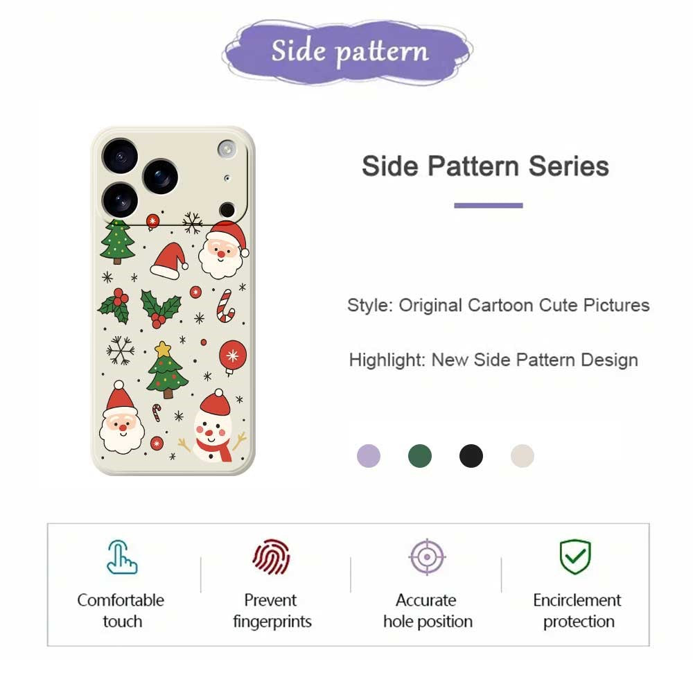 For iPhone 17 Pro Max Case Christmas Theme Pattern Printing Straight Edge TPU Phone Back Cover - Purple