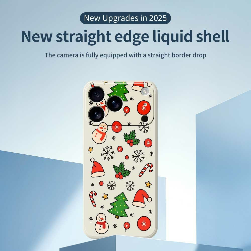 For iPhone 17 Pro Max Case Christmas Elements Pattern Printing Straight Edge TPU Phone Back Cover - Green