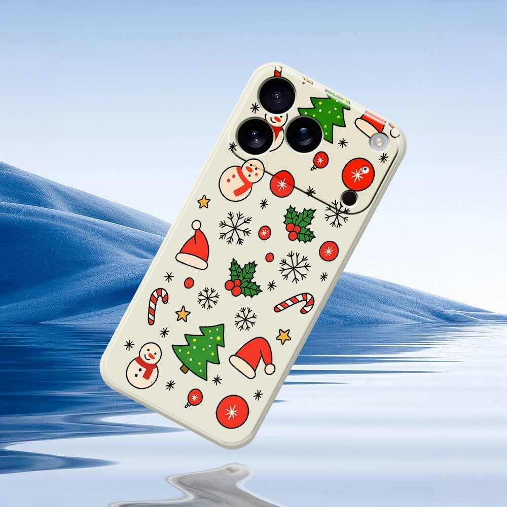 For iPhone 17 Pro Max Case Christmas Elements Pattern Printing Straight Edge TPU Phone Back Cover - Green