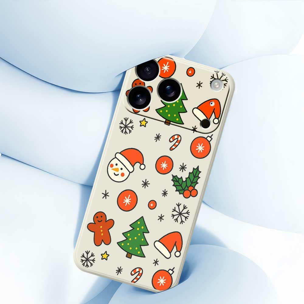 For iPhone 17 Pro Max Case Lovely Christmas Pattern Printing Straight Edge TPU Phone Back Cover - Green