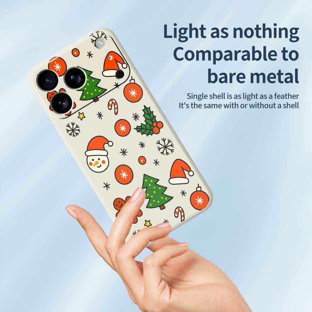 For iPhone 17 Pro Max Case Lovely Christmas Pattern Printing Straight Edge TPU Phone Back Cover - Purple