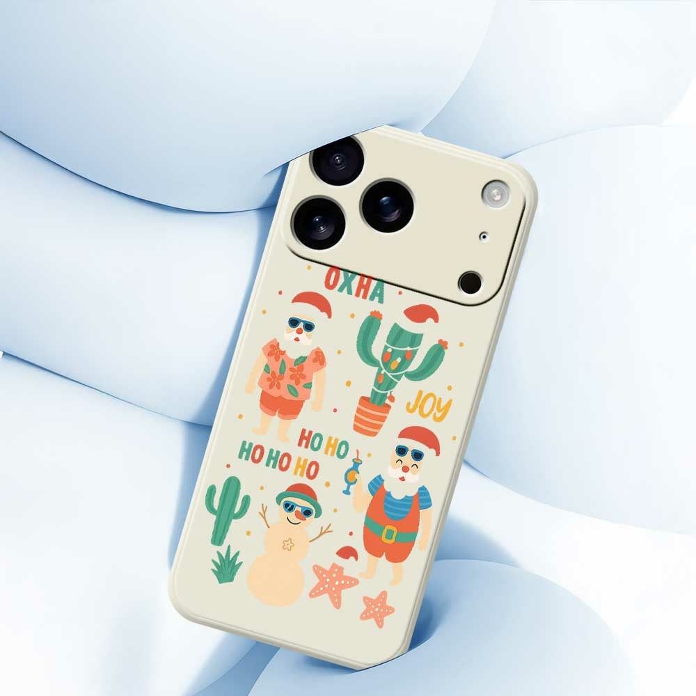 For iPhone 17 Pro Max Case Fun Playing Pattern Printing Straight Edge TPU Phone Back Cover - Beige