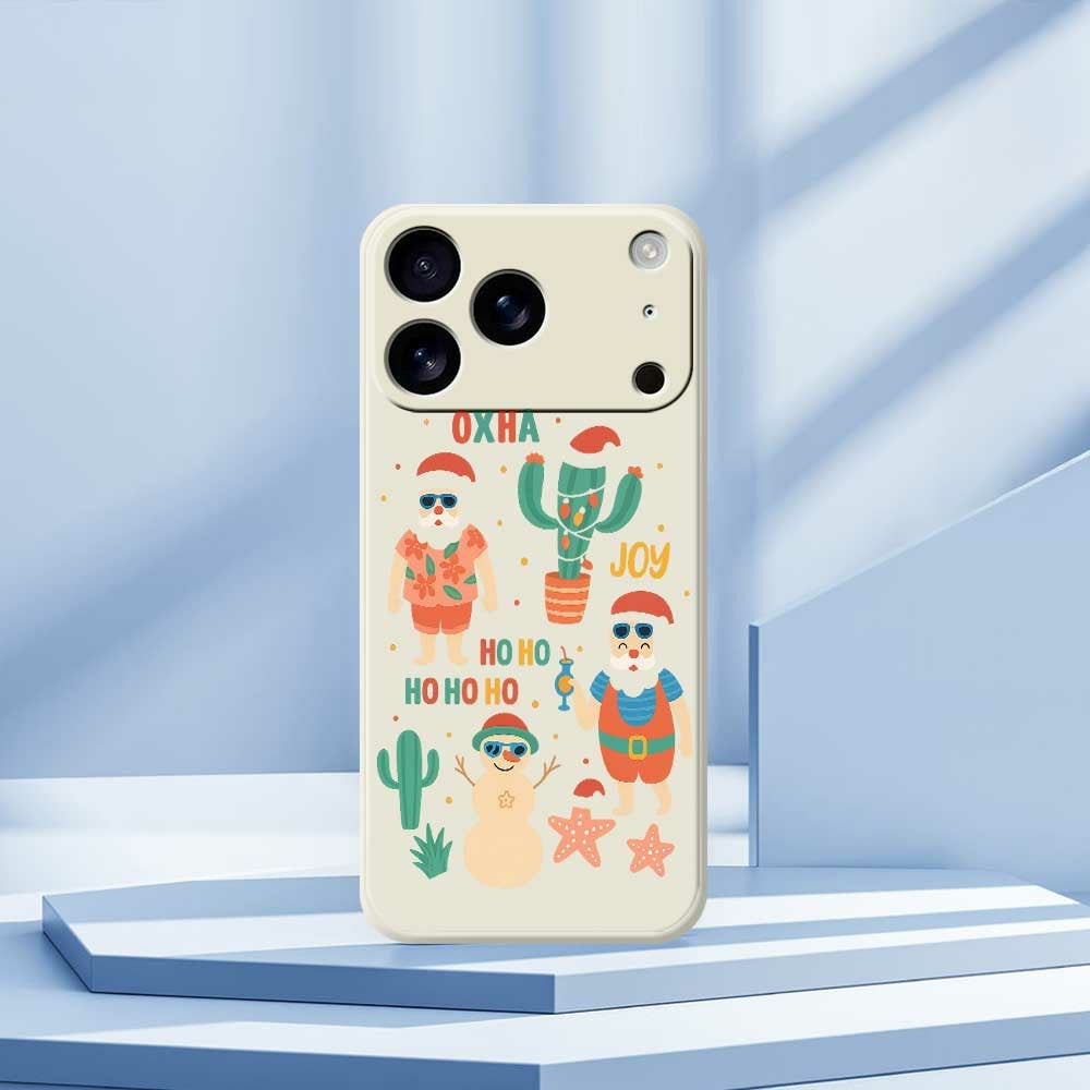 For iPhone 17 Pro Max Case Fun Playing Pattern Printing Straight Edge TPU Phone Back Cover - Beige