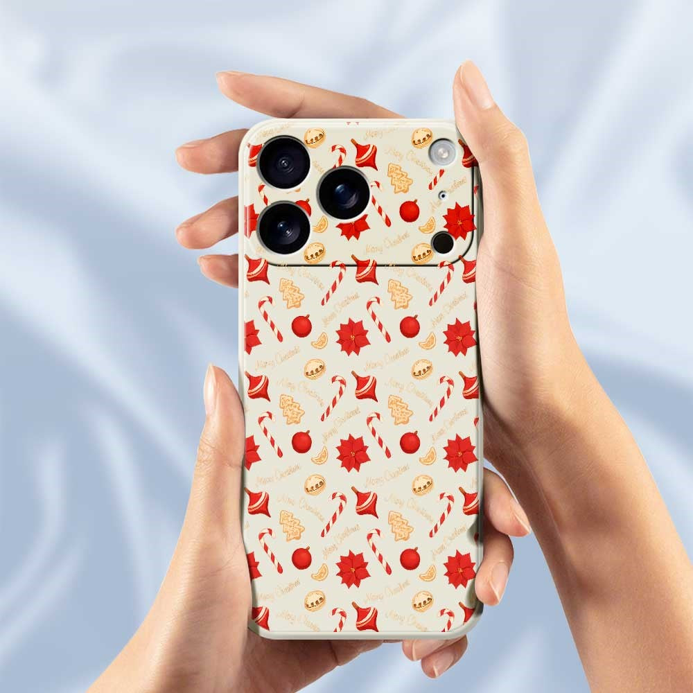 For iPhone 17 Pro Max Case Christmas Candy Pattern Printing Straight Edge TPU Phone Back Cover - Purple