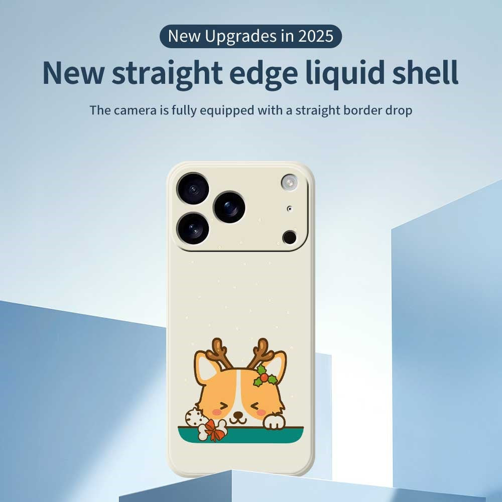 For iPhone 17 Pro Max Case Cute Deer Pattern Printing Straight Edge TPU Phone Back Cover - Green