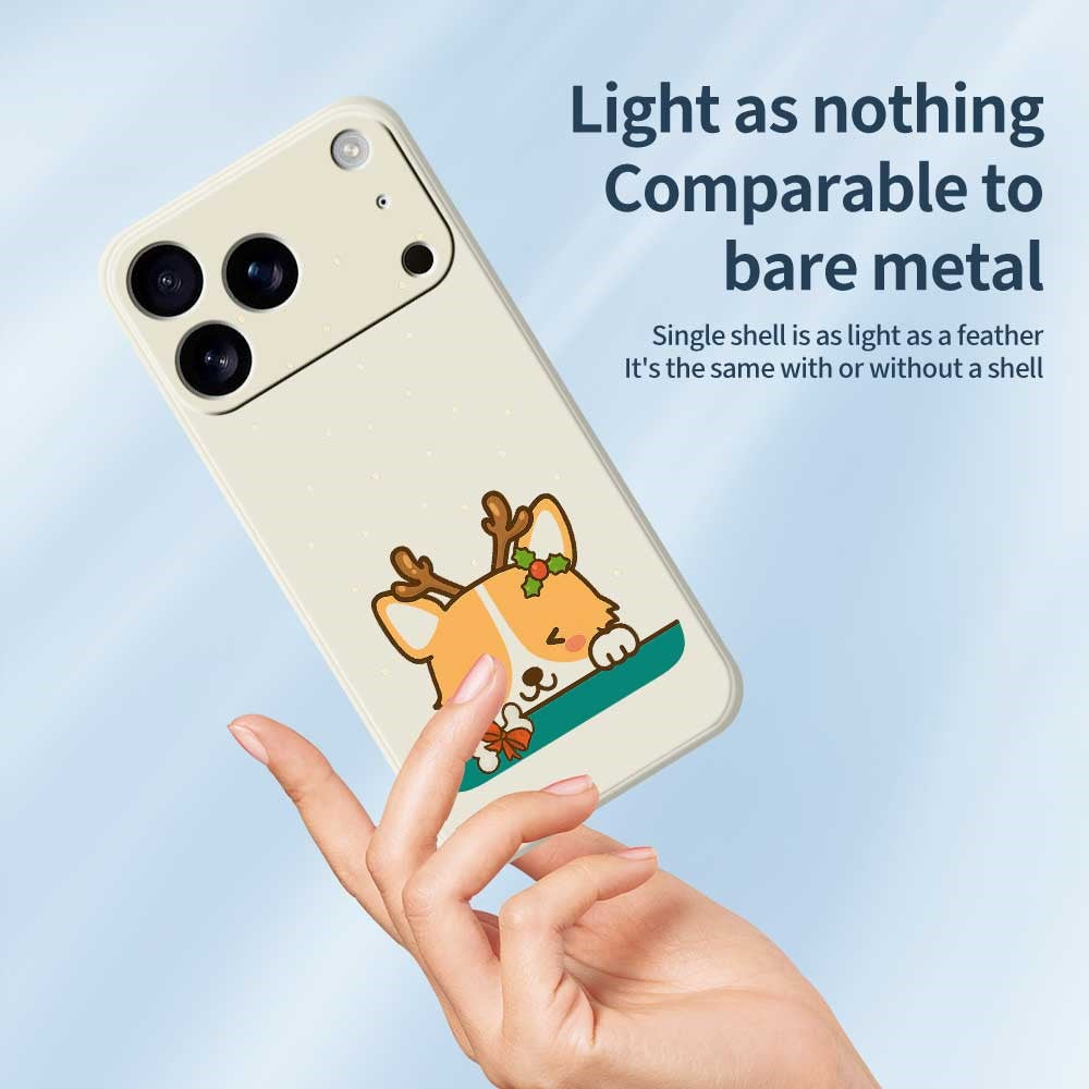 For iPhone 17 Pro Max Case Cute Deer Pattern Printing Straight Edge TPU Phone Back Cover - Green