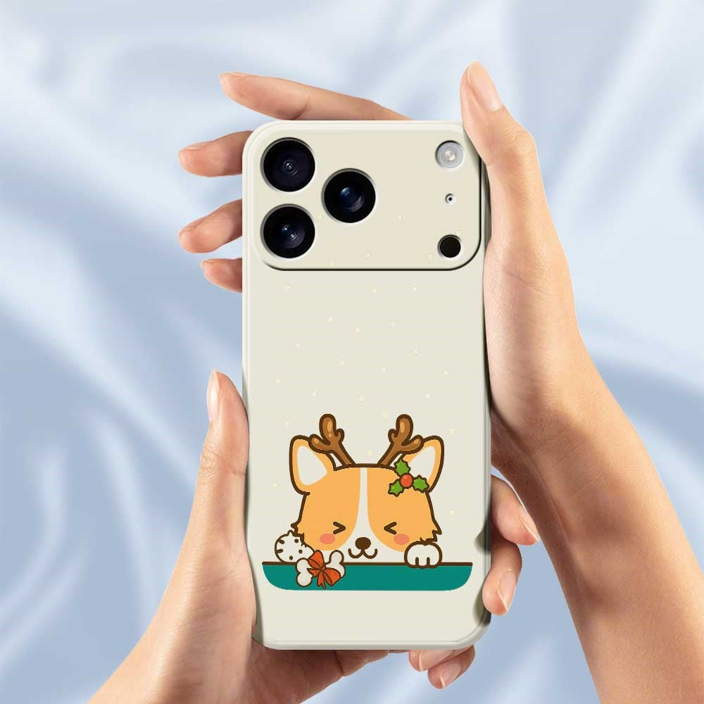 For iPhone 17 Pro Max Case Cute Deer Pattern Printing Straight Edge TPU Phone Back Cover - Green
