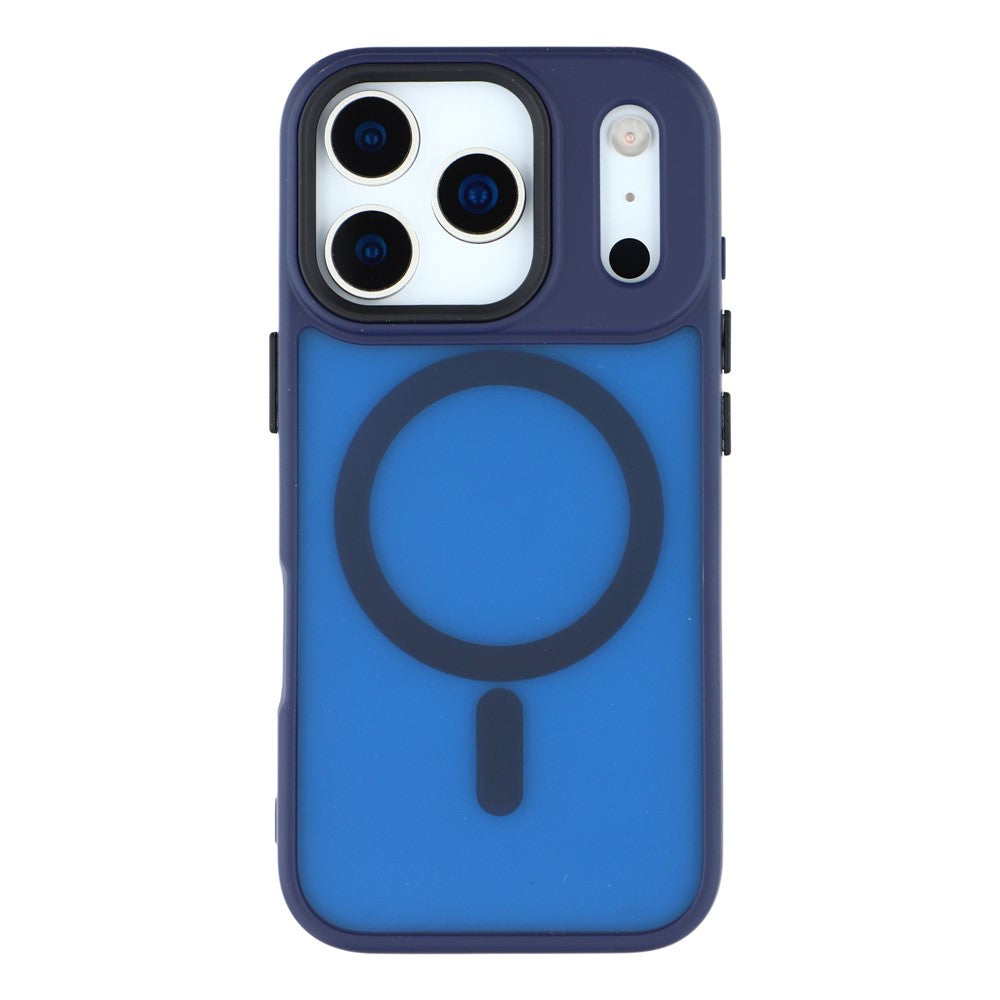 For iPhone 17 Pro Max Case Compatible with MagSafe Skin-Touch PC + TPU Phone Cover - Navy Blue