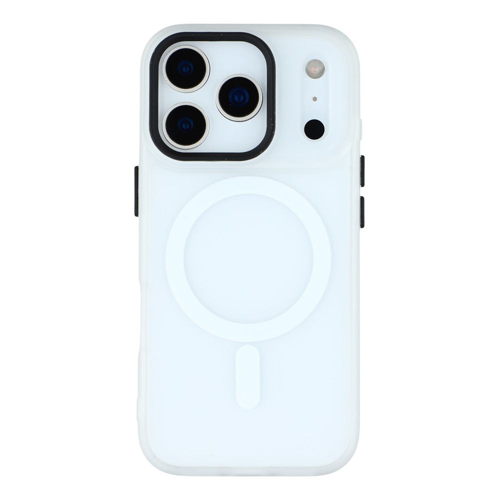 For iPhone 17 Pro Max Case Compatible with MagSafe Skin-Touch PC + TPU Phone Cover - Transparent White