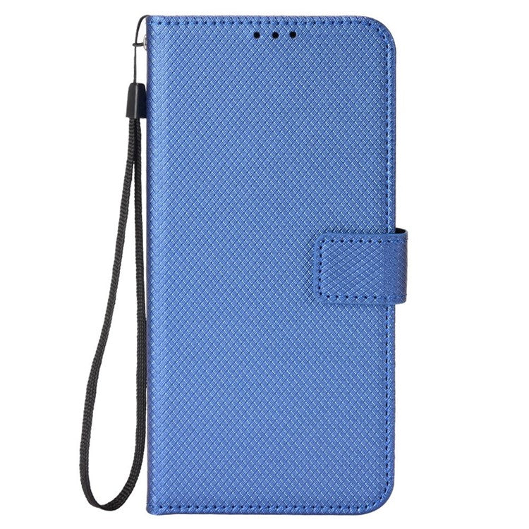 For Infinix Note 12 Pro 4G X676B Fully Wrapped Diamond Texture PU Leather Stand Magnetic Clasp Case Wallet Phone Cover - Blue