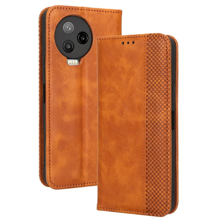 For Infinix Note 12 Pro 4G X676B / Note 12 (2023) 4G Retro TPU Leather Wallet Stand Case Imprinted Pattern Phone Cover - Brown