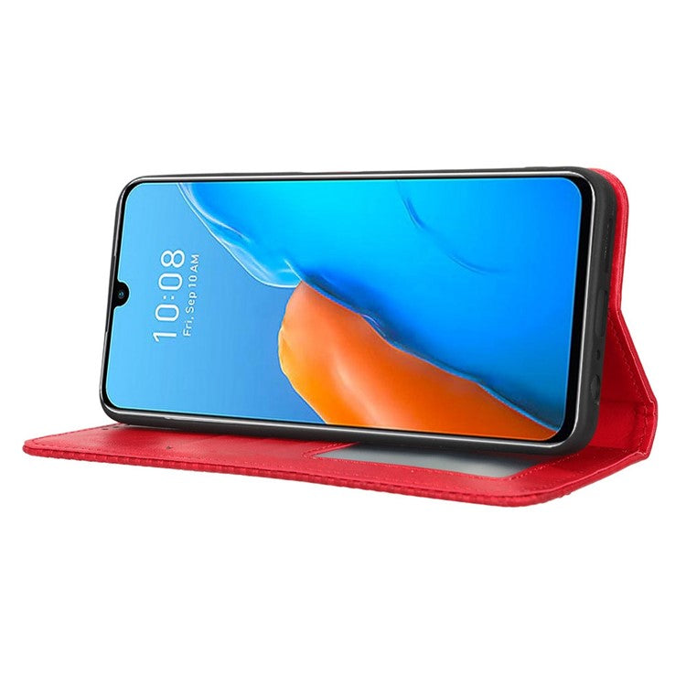 For Infinix Note 12 Pro 4G X676B / Note 12 (2023) 4G Retro TPU Leather Wallet Stand Case Imprinted Pattern Phone Cover - Red