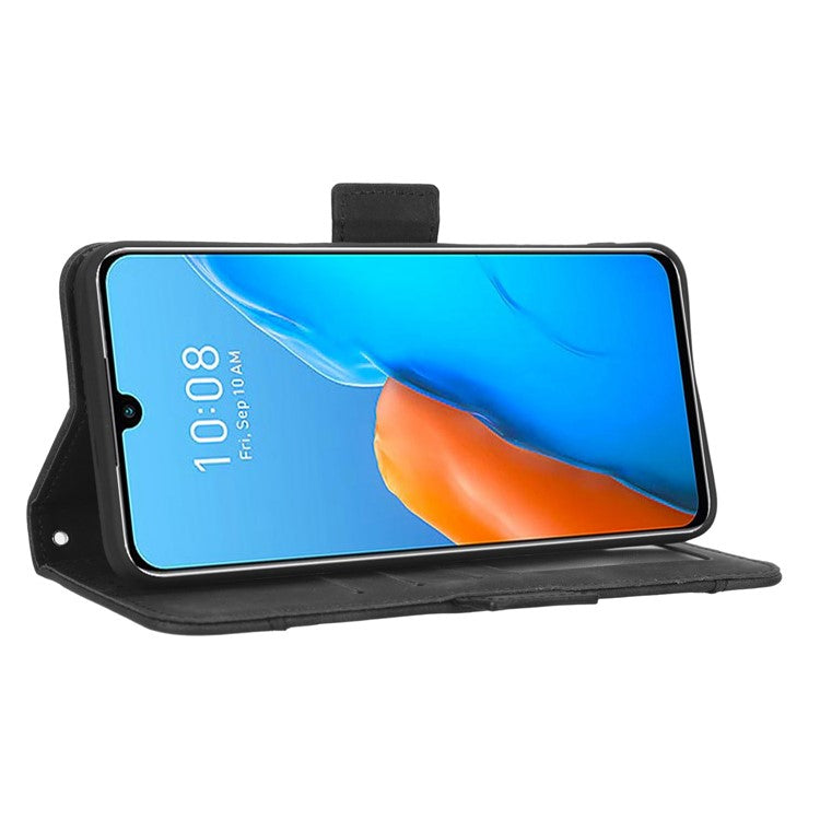 For Infinix Note 12 Pro 4G X676B Multiple Card Slots Anti-Scratch PU Leather Dual Magnetic Clasp Phone Cover Stand Wallet Case - Black