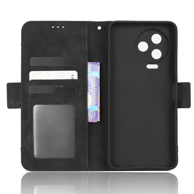 For Infinix Note 12 Pro 4G X676B Multiple Card Slots Anti-Scratch PU Leather Dual Magnetic Clasp Phone Cover Stand Wallet Case - Black