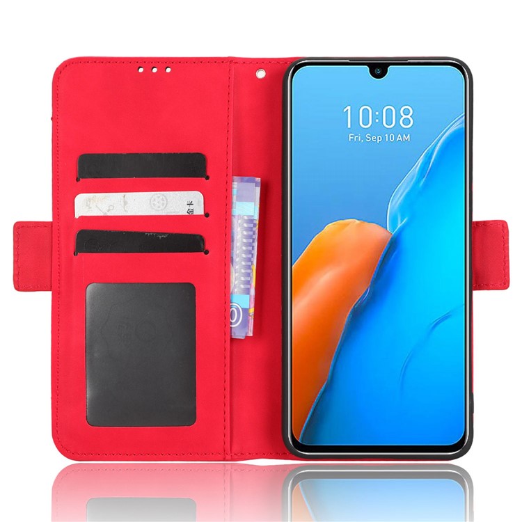 For Infinix Note 12 Pro 4G X676B Multiple Card Slots Anti-Scratch PU Leather Dual Magnetic Clasp Phone Cover Stand Wallet Case - Red