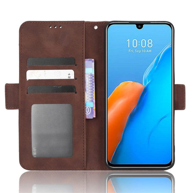 For Infinix Note 12 Pro 4G X676B Multiple Card Slots Anti-Scratch PU Leather Dual Magnetic Clasp Phone Cover Stand Wallet Case - Brown