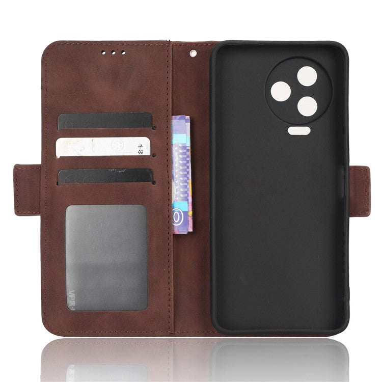 For Infinix Note 12 Pro 4G X676B Multiple Card Slots Anti-Scratch PU Leather Dual Magnetic Clasp Phone Cover Stand Wallet Case - Brown