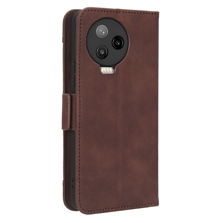 For Infinix Note 12 Pro 4G X676B Multiple Card Slots Anti-Scratch PU Leather Dual Magnetic Clasp Phone Cover Stand Wallet Case - Brown