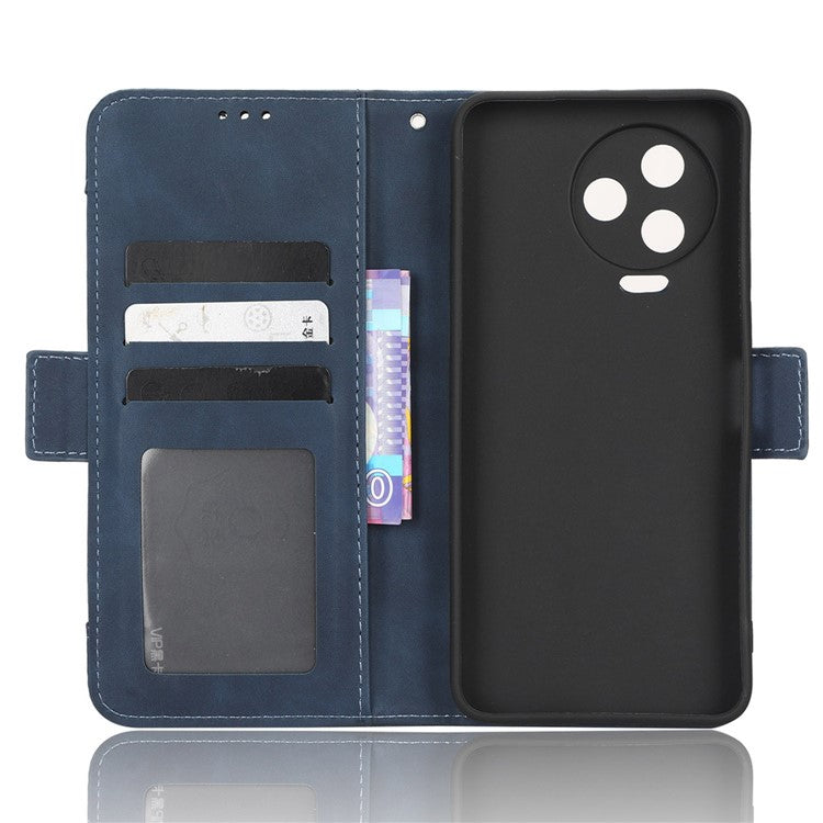 For Infinix Note 12 Pro 4G X676B Multiple Card Slots Anti-Scratch PU Leather Dual Magnetic Clasp Phone Cover Stand Wallet Case - Blue