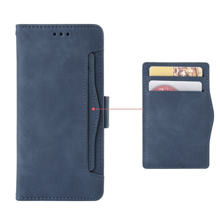 For Infinix Note 12 Pro 4G X676B Multiple Card Slots Anti-Scratch PU Leather Dual Magnetic Clasp Phone Cover Stand Wallet Case - Blue