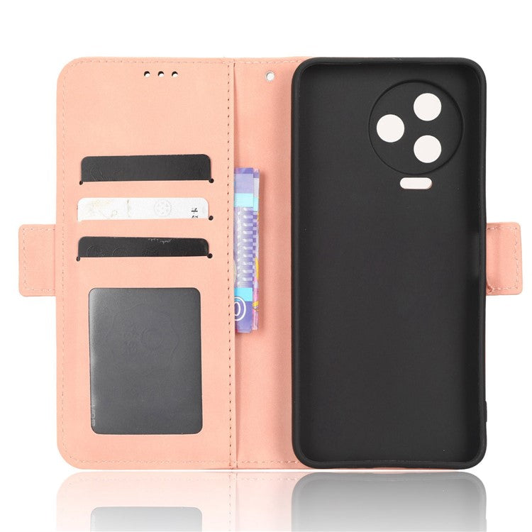 For Infinix Note 12 Pro 4G X676B Multiple Card Slots Anti-Scratch PU Leather Dual Magnetic Clasp Phone Cover Stand Wallet Case - Pink