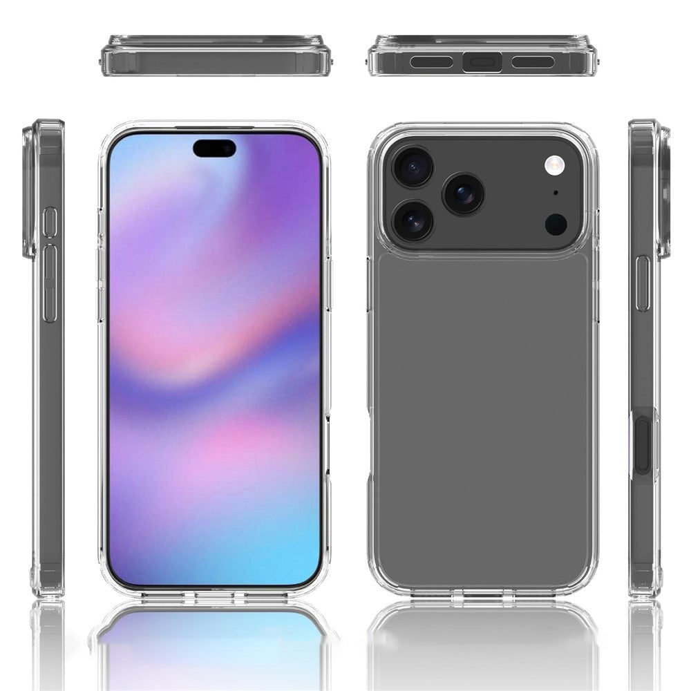 For iPhone 17 Pro Max Case Anti-Scratch TPU + Acrylic Clear Back Phone Cover - Black