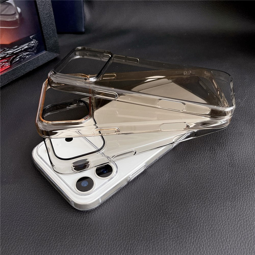 For iPhone 17 Pro Max Crystal Clear Case Shockproof Hard PC Phone Back Cover - Transparent Grey