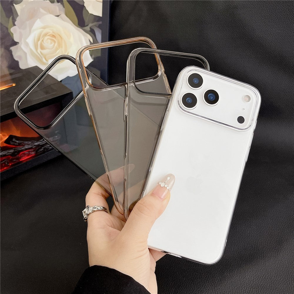 For iPhone 17 Pro Max Crystal Clear Case Shockproof Hard PC Phone Back Cover - Transparent Grey