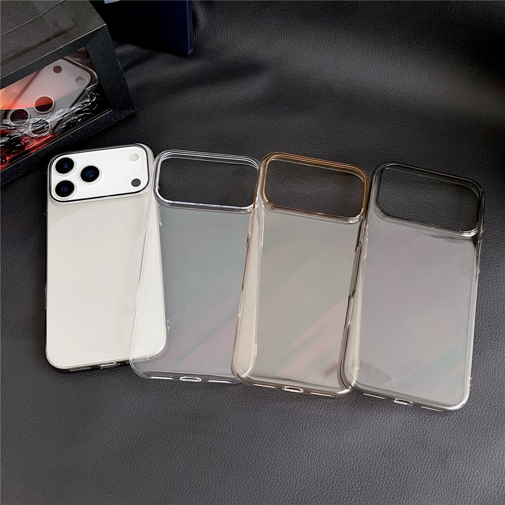For iPhone 17 Pro Max Crystal Clear Case Shockproof Hard PC Phone Back Cover - Transparent Grey