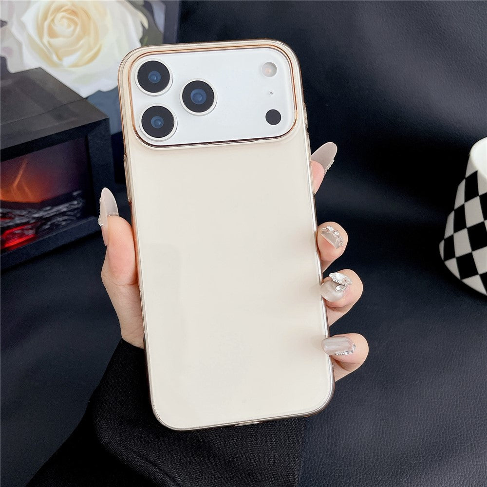 For iPhone 17 Pro Max Crystal Clear Case Shockproof Hard PC Phone Back Cover - Transparent Yellow