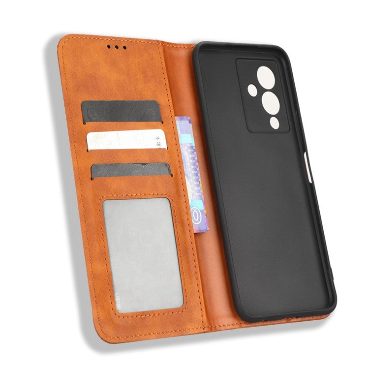 For Infinix Note 12 5G X671 / Note 12 Pro 5G X671B Retro Wallet Case PU Leather Imprinted Pattern Stand Cover - Brown