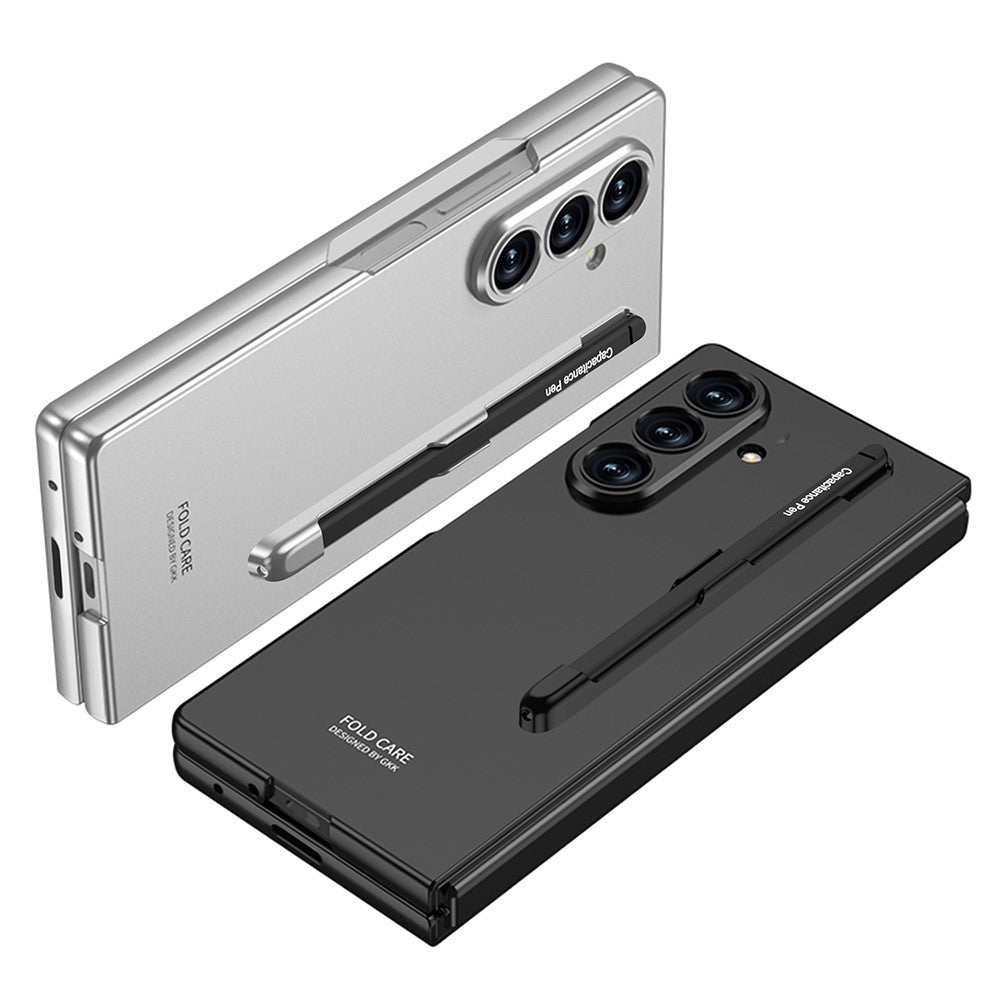 GKK For Samsung Galaxy Z Fold7 5G Case with Stylus PC + Tempered Glass Slim Phone Back Cover - Titanium Grey